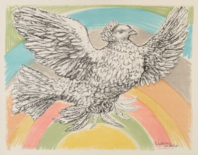 Pablo Picasso lithograph "Colombe volant (à l'Arc-en-Ciel)"