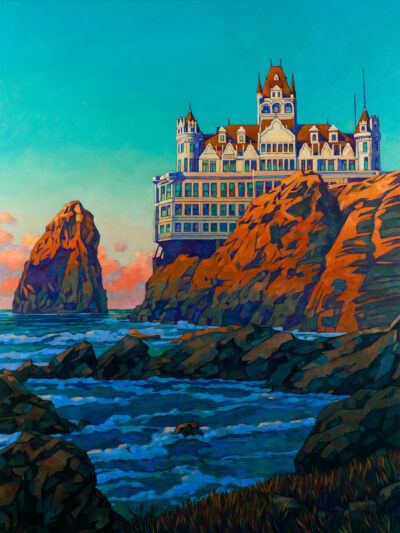 Miles Hyman oil painting "Cliff House"