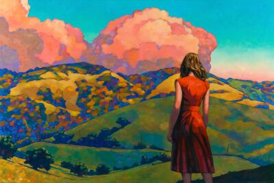 Miles Hyman oil painting "Coleman Valley Road"