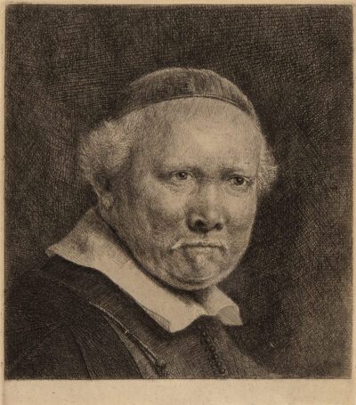Rembrandt Van Rijn etching & engraving "Lieven Willemsz van Coppenol, Writing-Master"