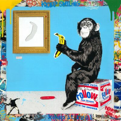 Mr. Brainwash silkscreen and mixed media "Bananappétit"