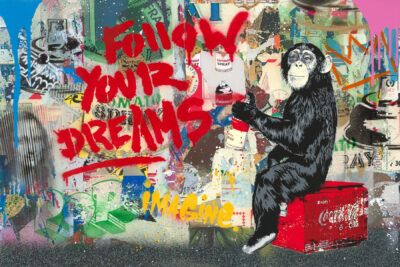 Mr. Brainwash silkscreen and mixed media "Everyday Life"