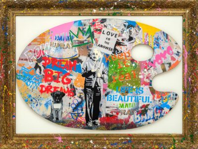 Mr. Brainwash silkscreen and mixed media "Einstein - Palette"