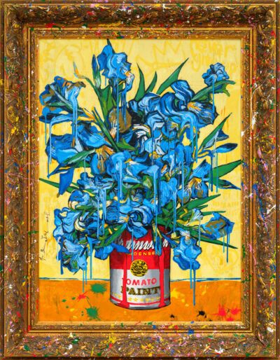 Mr. Brainwash silkscreen and mixed media "Iris"