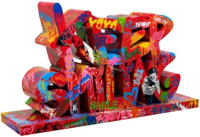 Mr. Brainwash mixed media "Keep Smiling"