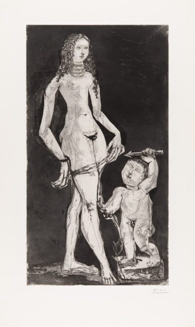 Pablo Picasso aquatint & drypoint "Vénus et l’Amour, d’après Cranach"