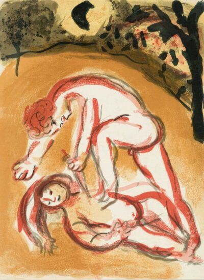 Chagall Lithograph: Cain and Abel