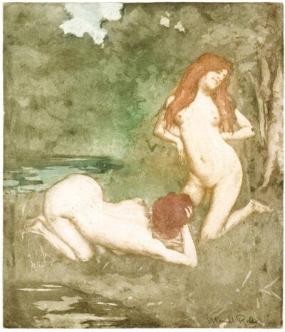 Robbe Aquatint: Les Deux Nymphes