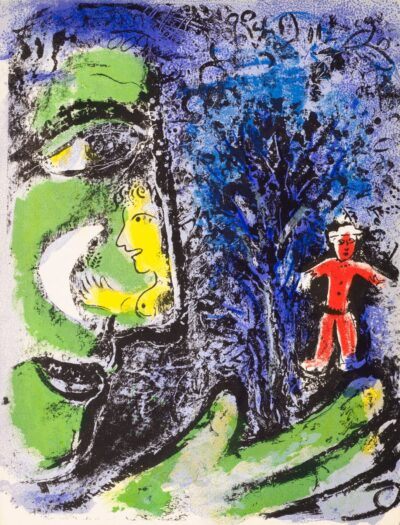 Marc Chagall lithograph LE PROFIL ET L’ENFANT ROUGE
